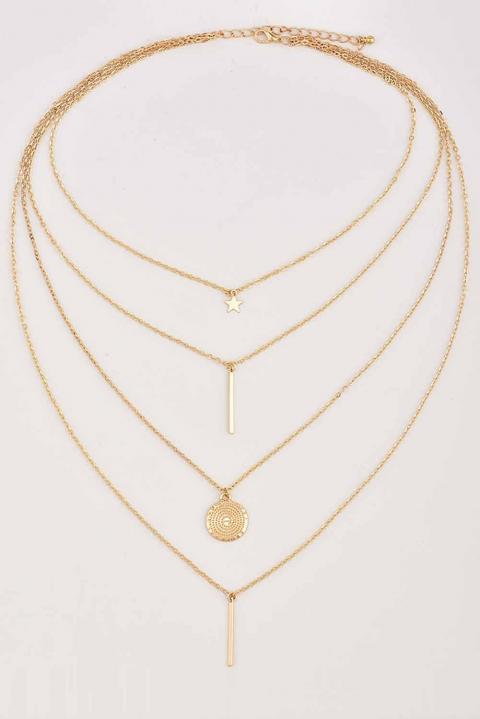 Vékony nyakláncokból álló szett különböző medálokkal, OAKLYNN, aranyszínű