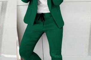 Sportos egyszínű nadrágkosztüm, ESTRENA, zöld