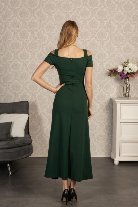 Elegáns hosszú ruha, NESSA, zöld