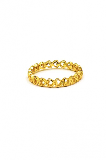 Gyűrű mini szívecskékből, ART1024, aranyszínű