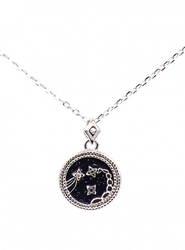 Vékony nyaklánc horoszkóp medállal, ezüstszínű