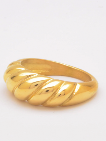Elegáns gyűrű dekoratív részletekkel, ART544, aranyszínű
