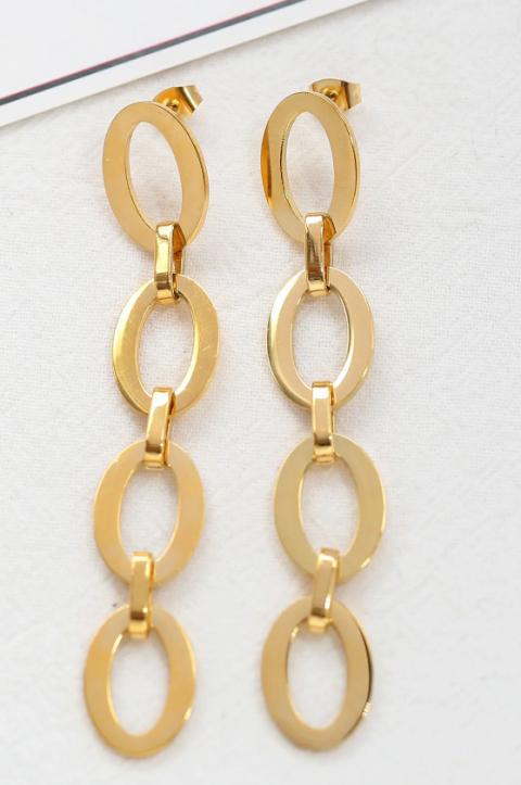 Elegáns, hosszú fülbevaló láncszemekből, ART2115, aranyszínű