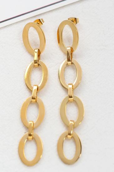 Elegáns, hosszú fülbevaló láncszemekből, ART2115, aranyszínű