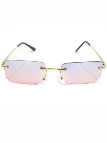 Téglalap alakú keret nélküli napszemüveg, ART2026, rózsaszín