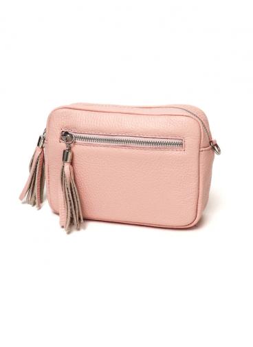 Kis méretű, műbőr táska dekoratív részletekkel, ART1074, rózsaszín
