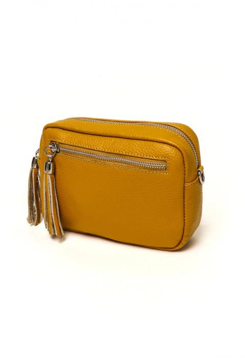 Kis méretű, műbőr táska dekoratív részletekkel, ART1076, sárga