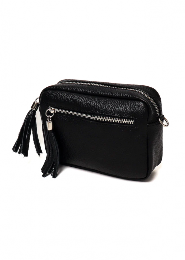 Kis méretű, műbőr táska dekoratív részletekkel, ART1078, fekete