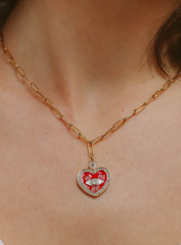 Vékony nyaklánc  szív alakú medállal, ART564, aranyszínű