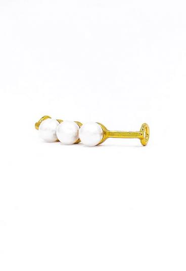 Cipő dísz dekoratív gyöngyökkel, aranyszínű