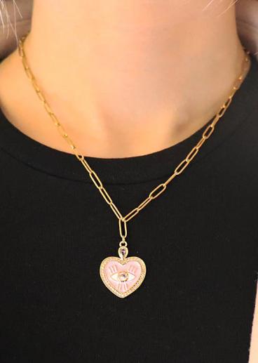 Nyaklánc szív alakú medállal, aranyszínű