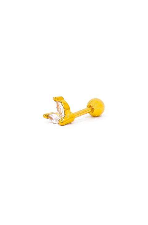 Elegáns mini fülbevaló strasszkövekkel, aranyszínű