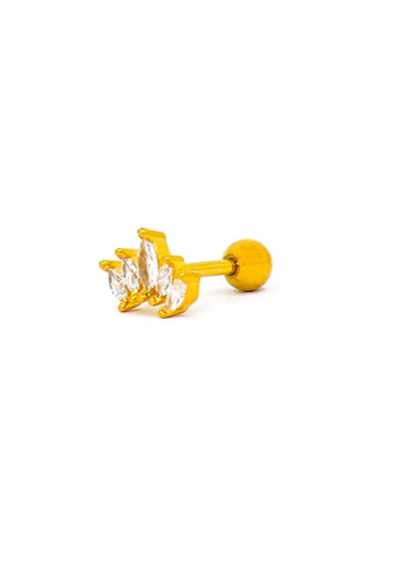 Elegáns mini fülbevaló strasszkövekkel, aranyszínű