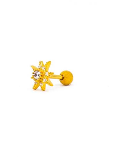 Csillag formájú mini fülbevaló strasszkövekkel, aranyszínű