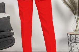 Elegáns nadrág hosszú, egyenes szárakkal, TORDINA, piros
