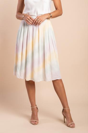 Plus size szoknya mintával, fehér