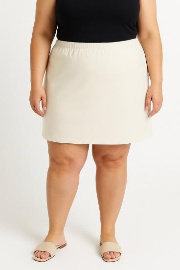 Plus size elegáns szoknya, krém