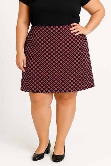 Plus size pamut szoknya mintával, fukszia