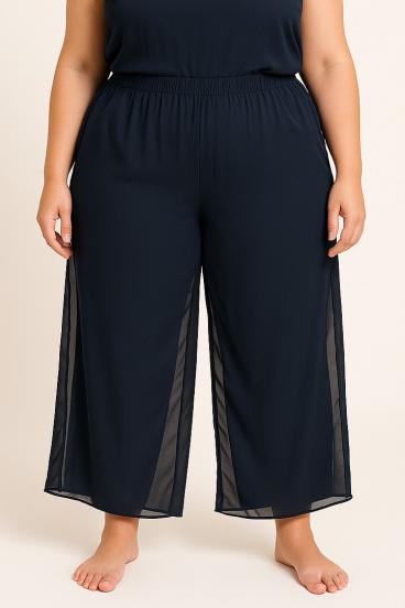 Plus size elegáns nadrág, sötétkék