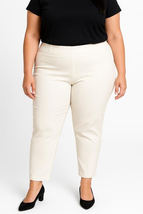 Plus size elegáns nadrág, krém