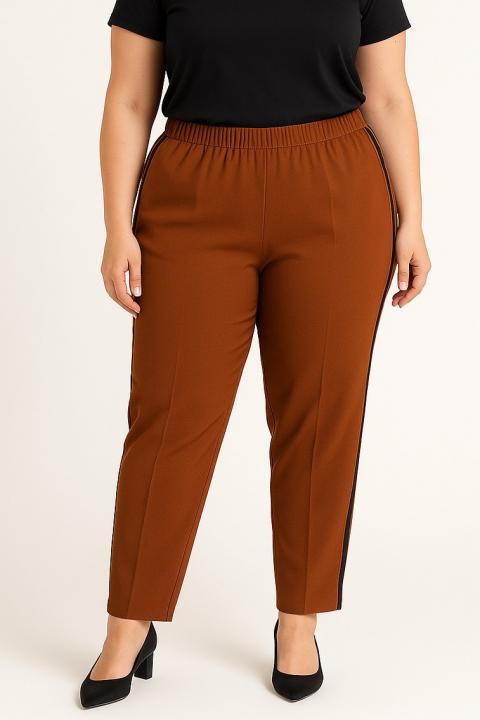 Plus size elegáns nadrág, barna
