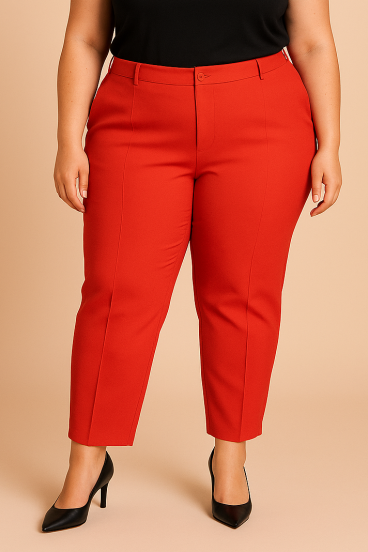 Plus size elegáns nadrág, korall