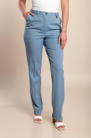 Plus size elegáns hosszú nadrág, világoskék
