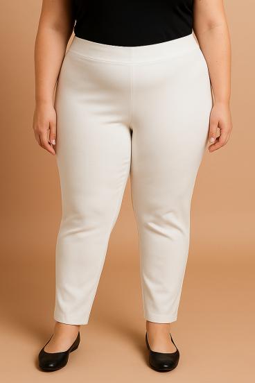 Plus size elegáns nadrág, krém