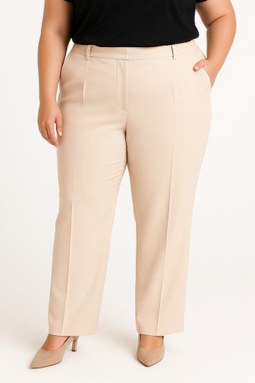 Plus size elegáns nadrág, krém