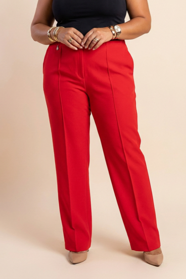 Plus size elegáns nadrág, piros