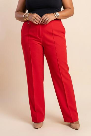 Plus size elegáns nadrág, piros