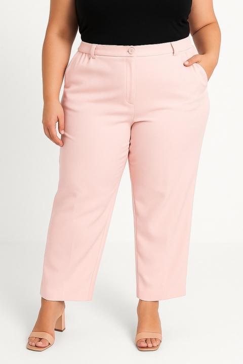 Plus size elegáns nadrág, rózsaszín