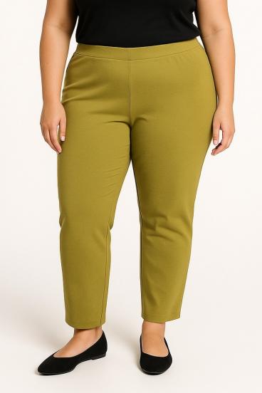 Plus size elegáns nadrág, világoszöld