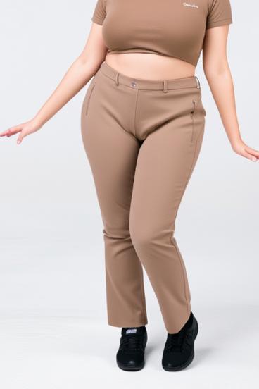 Plus size elegáns nadrág, fango