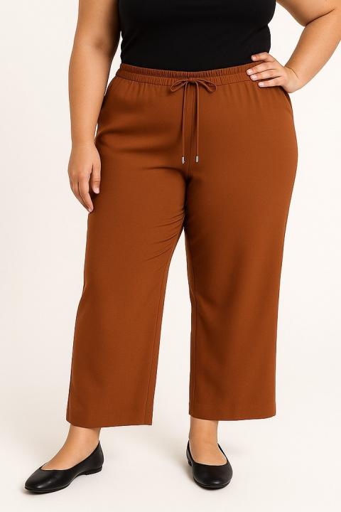 Plus size nadrág, teveszín
