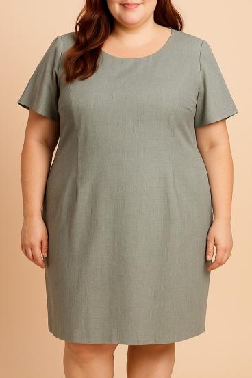 Plus size ruha rövid ujjal, szürke