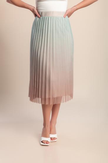 Plus size rakott midi szoknya, menta színű
