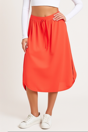 Plus size midi szoknya, korall