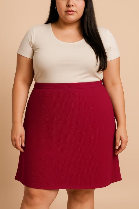 Plus size szoknya, bordó
