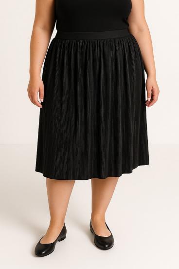 Plus size midi szoknya, fekete