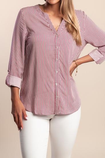 Plus size ing csíkos mintával, piros