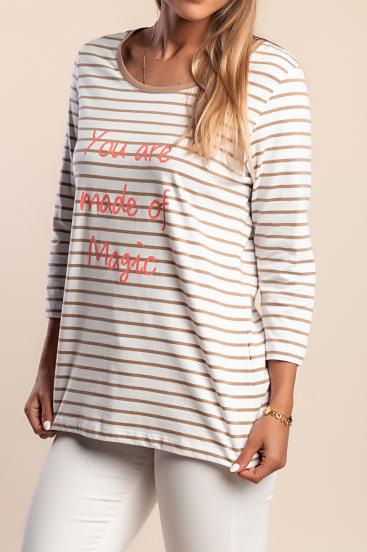 Plus size pamut felső, fehér