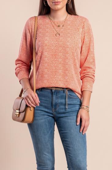 Plus size mintás blúz, piros