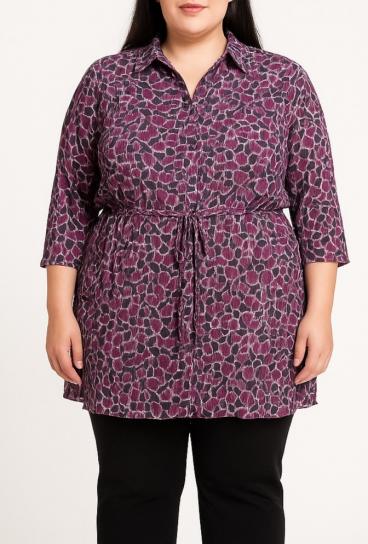 Plus size blúz mintával, lila