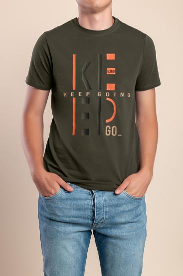 Férfi pamut póló, olíva