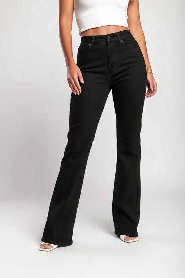 „Luxe Jeans” Szuper Rugalmas, Bővülő Szárú, Magas Derekú Farmer