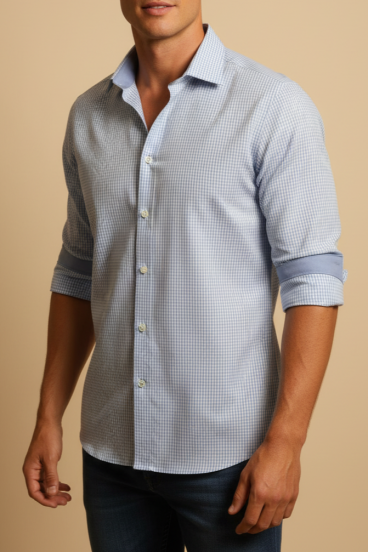 Férfi mintás ing, világoskék