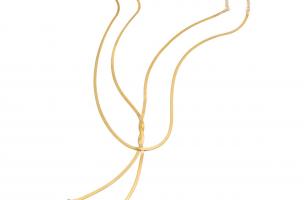 Két láncból álló szett dekoratív csomóval, aranyszínű